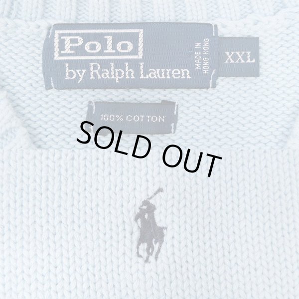 画像3: 90's Polo Ralph Lauren Vネック コットンニットベスト (3)