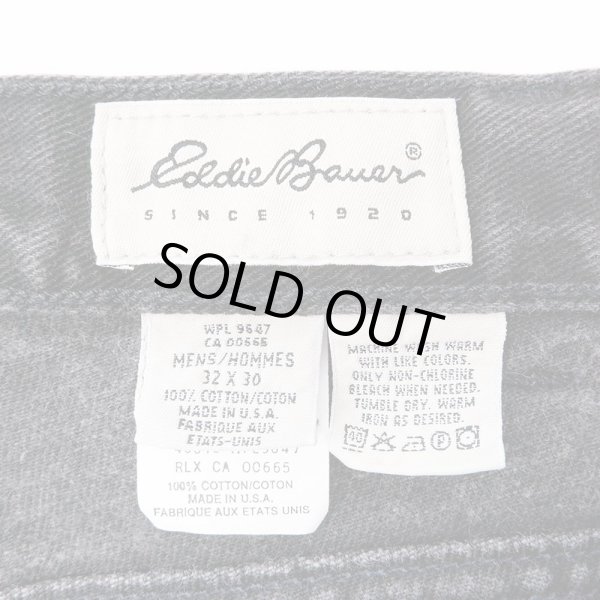 画像3: 90's Eddie Bauer ブラックデニムパンツ “W32 L30 / MADE IN USA” (3)
