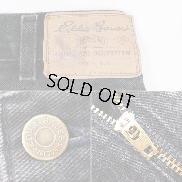 画像4: 90's Eddie Bauer ブラックデニムパンツ “W32 L30 / MADE IN USA” (4)