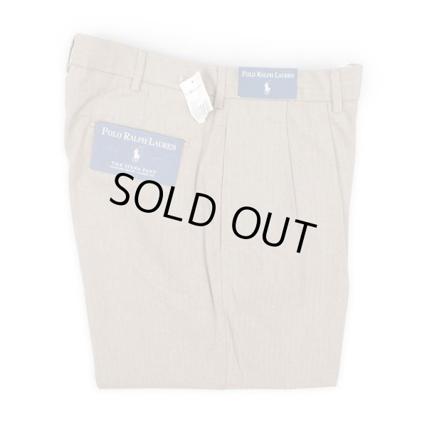 画像1: 00's Polo Ralph Lauren 2タック ヘリンボーントラウザー "THE SIENA PANT / DEADSTOCK" (1)