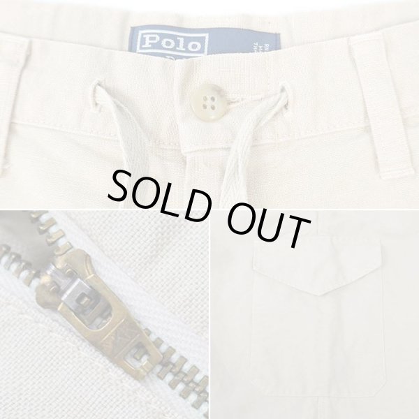 画像4: 90's Polo Ralph Lauren リネンコットン イージーカーゴパンツ (4)