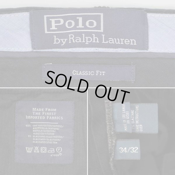 画像3: 00's Polo Ralph Lauren ノータック 太畝コーデュロイトラウザー "BLACK / CLASSIC FIT" (3)
