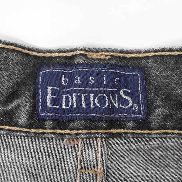 画像3: 90's BASIC EDITIONS 先染めブラックデニムパンツ "W34 L30" (3)