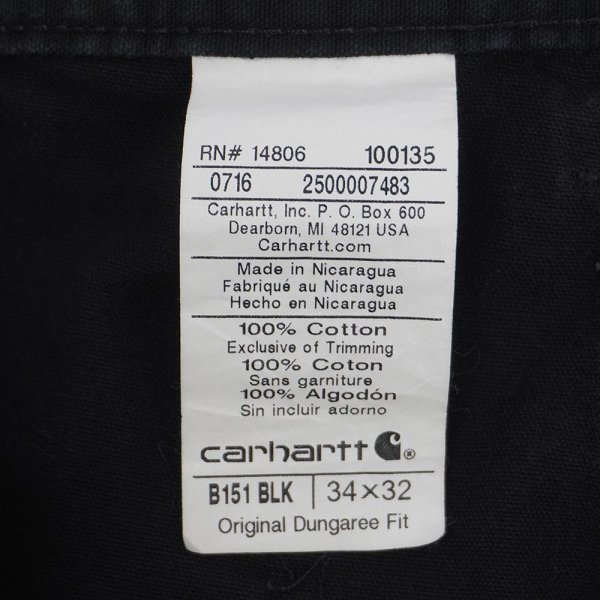 画像3: 00's Carhartt コットンキャンバス ペインターパンツ "B151 BLK / W34 L32" (3)