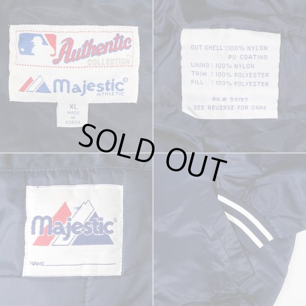 画像3: 00's Majestic 中綿入り ナイロンスタジャン "New York Yankees" (3)