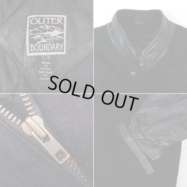 画像4: 90's GM レザー切り替え ウールブルゾン (4)