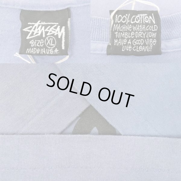 画像3: 80's OLD STUSSY シャネルロゴ Tシャツ “MADE IN USA / BLUE” (3)