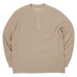 画像1: 00's Eddie Bauer ヘンリーネック サーマルカットソー "BEIGE" (1)