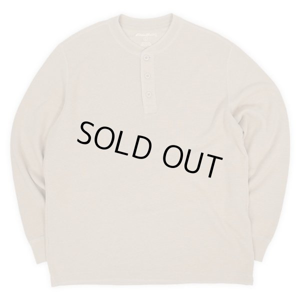 画像1: 00's Eddie Bauer ヘンリーネック サーマルカットソー "BEIGE" (1)