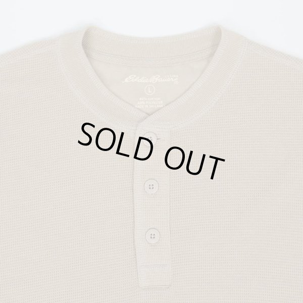 画像3: 00's Eddie Bauer ヘンリーネック サーマルカットソー "BEIGE" (3)