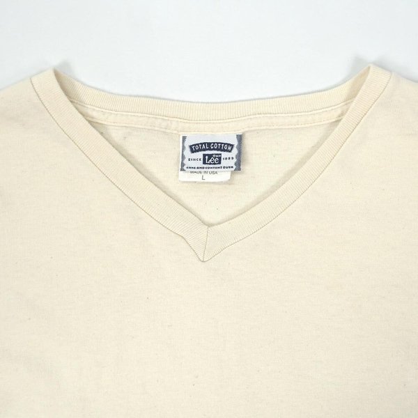画像2: 90's Lee Vネック ブランクTシャツ "MADE IN USA" (2)