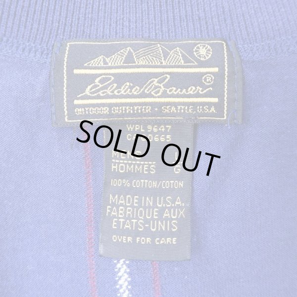 画像2: 80-90's Eddie Bauer マルチストライプ柄 L/S ヘンリーネックカットソー "MADE IN USA" (2)
