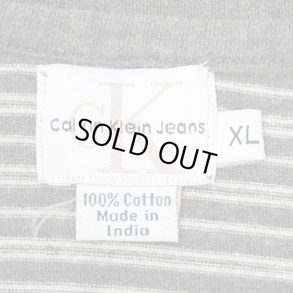 画像2: 90-00's Calvin Klein Jeans L/S ハーフジップ ポロシャツ (2)