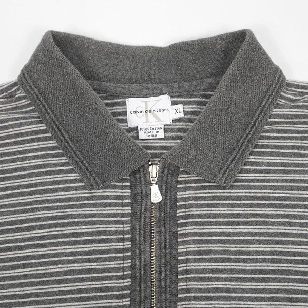 画像3: 90-00's Calvin Klein Jeans L/S ハーフジップ ポロシャツ (3)