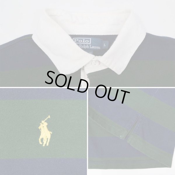 画像3: 90-00's Polo Ralph Lauren ボーダー柄 ラガーシャツ (3)