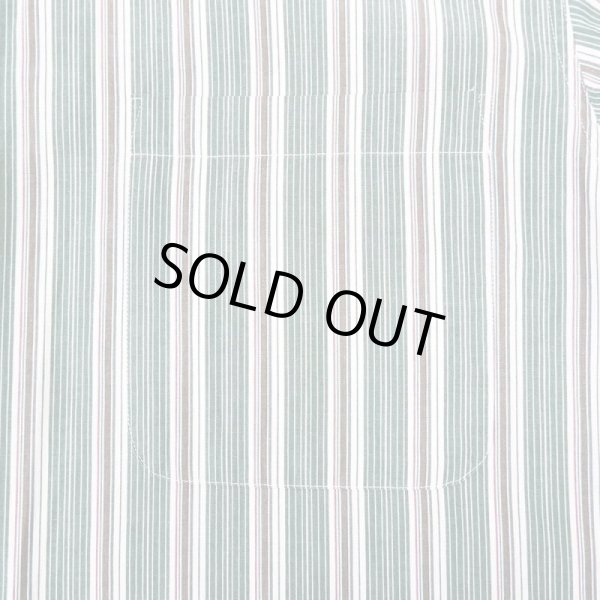 画像4: 90's Eddie Bauer マルチストライプ柄 バンドカラーシャツ "白タグ" (4)