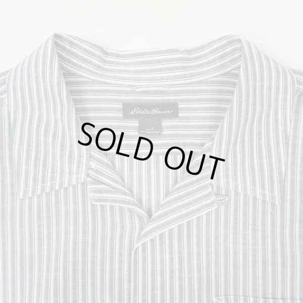 画像3: 00's Eddie Bauer ストライプ柄 オープンカラーシャツ (3)