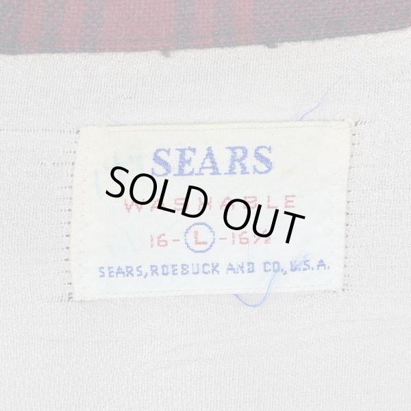 画像2: 60's Sears オープンカラー ウールシャツ “BLACK×RED Plaid” (2)