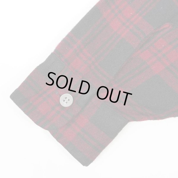 画像4: 60's Sears オープンカラー ウールシャツ “BLACK×RED Plaid” (4)
