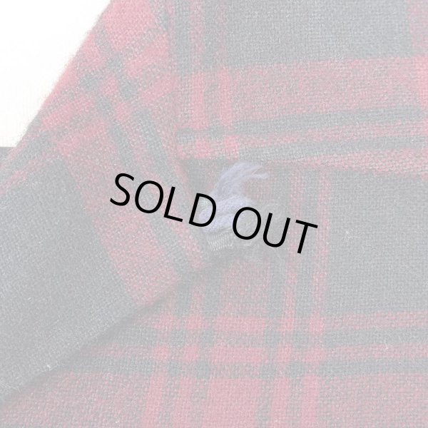 画像5: 60's Sears オープンカラー ウールシャツ “BLACK×RED Plaid” (5)