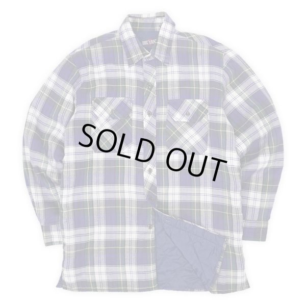 画像1: 80's BIG YANK キルティングライナー ネルシャツ "Navy Plaid" (1)