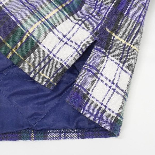 画像4: 80's BIG YANK キルティングライナー ネルシャツ "Navy Plaid" (4)
