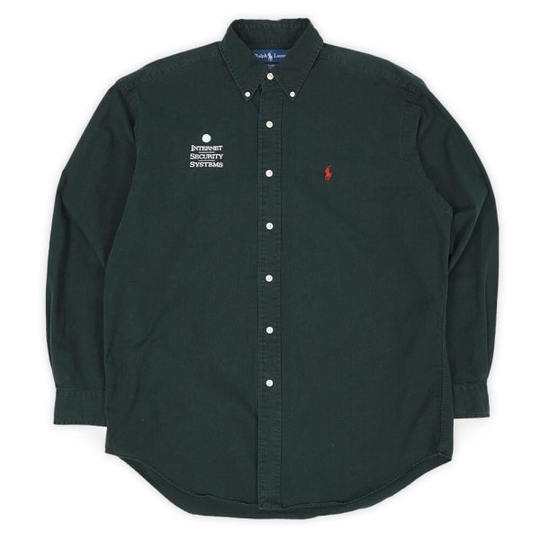 画像1: 90's Polo Ralph Lauren ボタンダウンシャツ "BLAKE / FADE BLACK" (1)