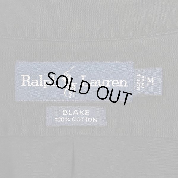 画像2: 90's Polo Ralph Lauren ボタンダウンシャツ "BLAKE / FADE BLACK" (2)