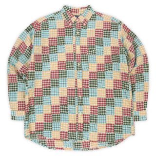 90's J.CREW パッチワークシャツ ヴィンテージ XL