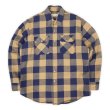 画像1: 80's ST JOHN'S BAY ブロックチェック柄 ヘビーネルシャツ "MADE IN USA / NAVY×BEIGE" (1)