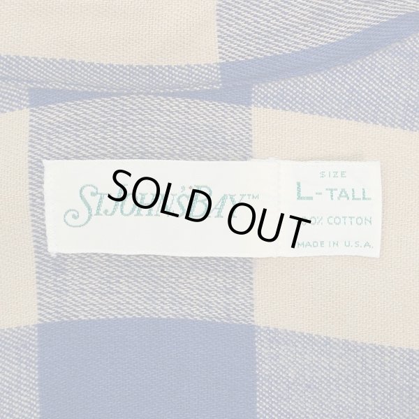 画像2: 80's ST JOHN'S BAY ブロックチェック柄 ヘビーネルシャツ "MADE IN USA / NAVY×BEIGE" (2)