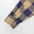 画像4: 80's ST JOHN'S BAY ブロックチェック柄 ヘビーネルシャツ "MADE IN USA / NAVY×BEIGE" (4)