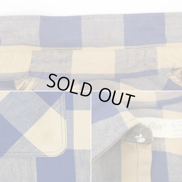 画像5: 80's ST JOHN'S BAY ブロックチェック柄 ヘビーネルシャツ "MADE IN USA / NAVY×BEIGE" (5)