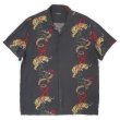 画像1: 00's BRAVE SOUL LONDON S/S レーヨンオープンカラーシャツ "BLACK BASE" (1)