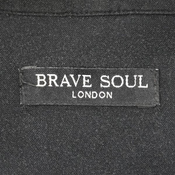 画像2: 00's BRAVE SOUL LONDON S/S レーヨンオープンカラーシャツ "BLACK BASE" (2)