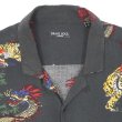 画像3: 00's BRAVE SOUL LONDON S/S レーヨンオープンカラーシャツ "BLACK BASE" (3)