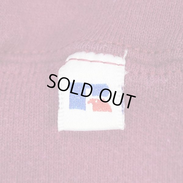 画像3: 90's RUSSELL 前V ブランクスウェット "BURGUNDY / MADE IN USA" (3)