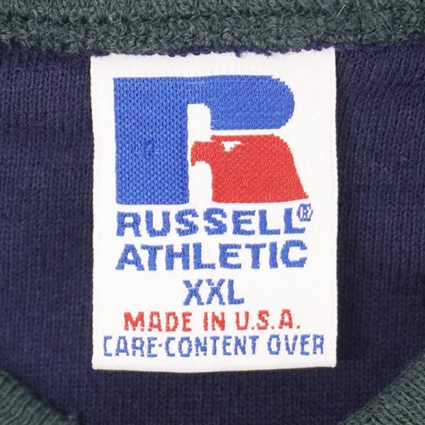 画像2: 90's RUSSELL リブライン ヘンリーネック スウェット "MADE IN USA / sixeXXL" (2)