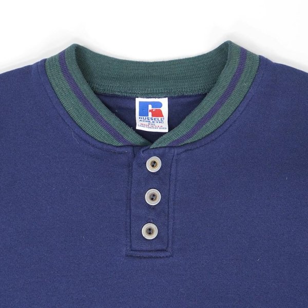 画像3: 90's RUSSELL リブライン ヘンリーネック スウェット "MADE IN USA / sixeXXL" (3)