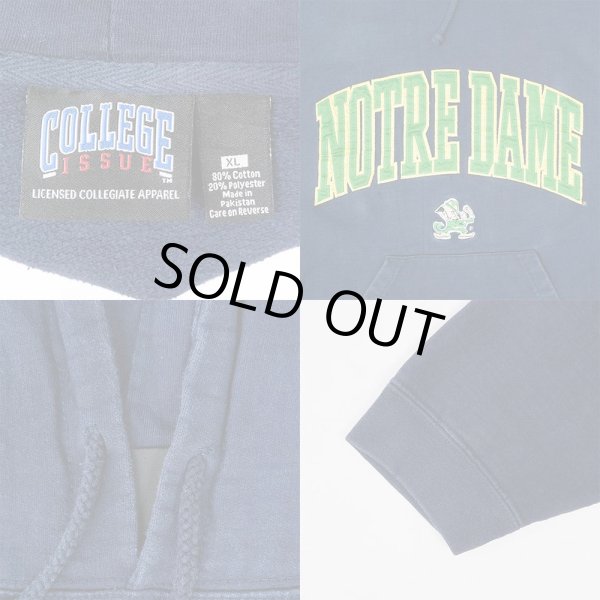 画像3: 00's COLLEGE ISSUE カレッジロゴ スウェットパーカー "NOTRE DAME" (3)