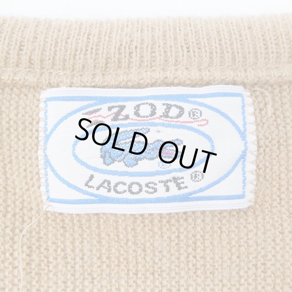 画像2: 80's IZOD LACOSTE Vネック アクリルニット (2)