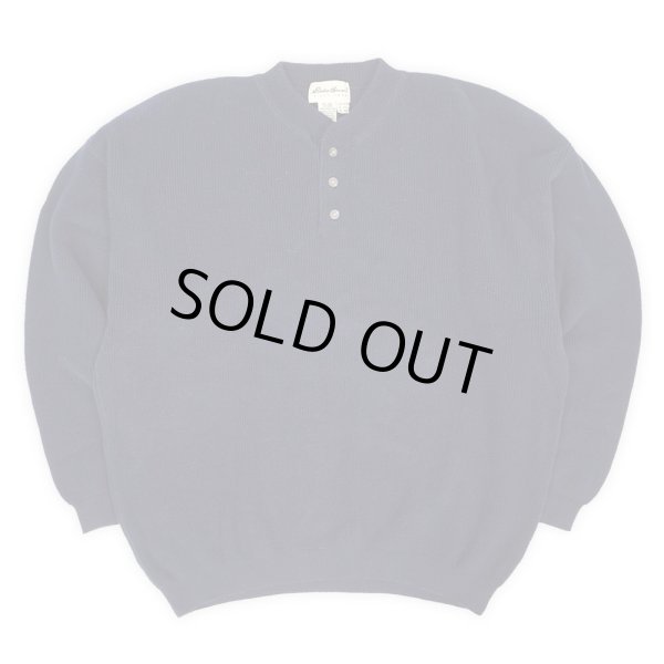 画像1: 90's Eddie Bauer ヘンリーネック コットンニット (1)