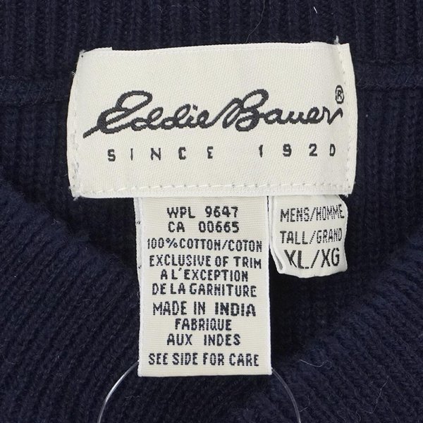 画像2: 90's Eddie Bauer ヘンリーネック コットンニット (2)