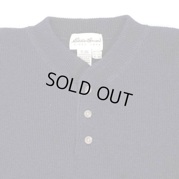 画像3: 90's Eddie Bauer ヘンリーネック コットンニット (3)