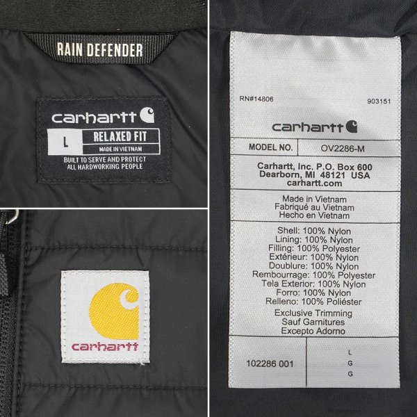 画像2: 00's Carhartt ギリアムベスト "BLACK" (2)