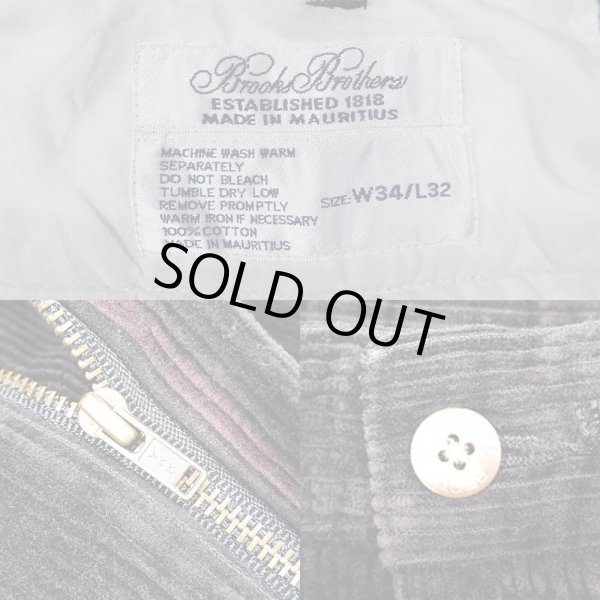 画像3: Brooks Brothers 2タック 太畝コーデュロイパンツ "BLACK" (3)