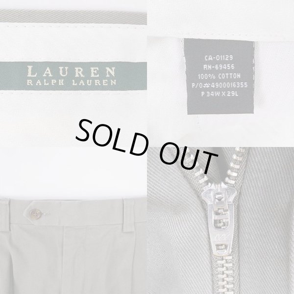 画像3: 00's LAUREN RALPH LAUREN 2タック コットントラウザー "実寸 W33 L29" (3)