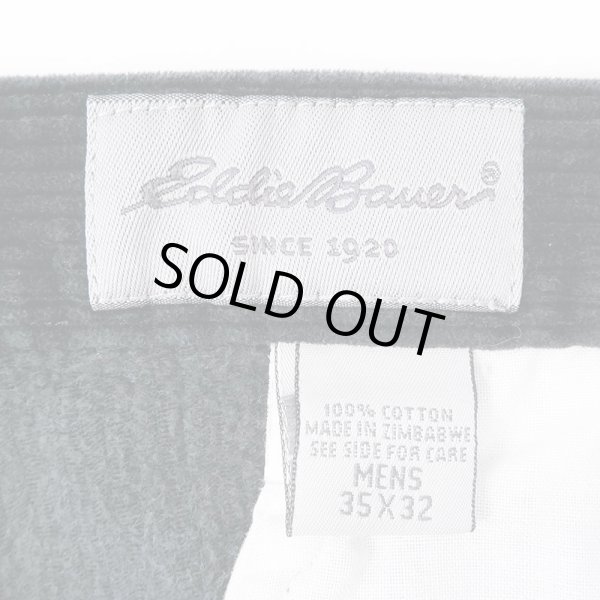 画像3: 90-00's Eddie Bauer 2タック 太畝コーデュロイトラウザー "BLACK" (3)