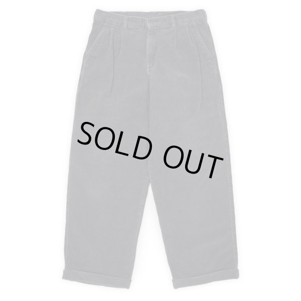 画像1: 00's croft & barrow 2タック 太畝コーデュロイトラウザー "CHARCOAL / 実寸W32 L28" (1)