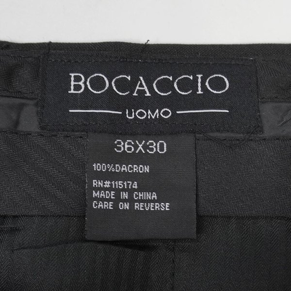 画像3: 90-00's BOCACCIO UOMO 2タック スラックス "BLACK / W36 L30" (3)